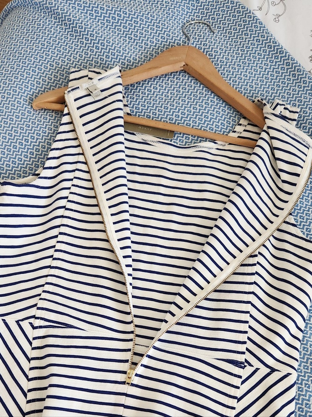 J. Crew Sleeveless Navy Stripe A-Line Dress - Picture 5 of 11